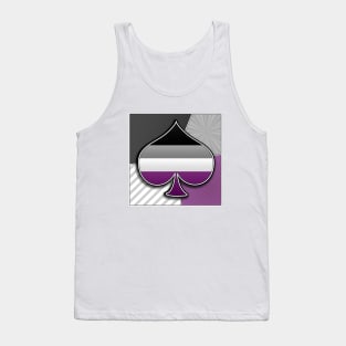 Halftone Asexual Pride Ace Symbol with Flag Background Tank Top